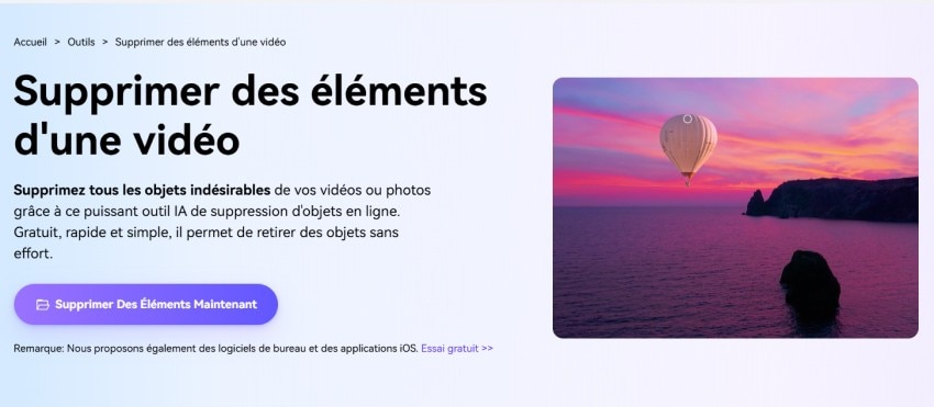 Media.io suppression des éléments d'une vidéo