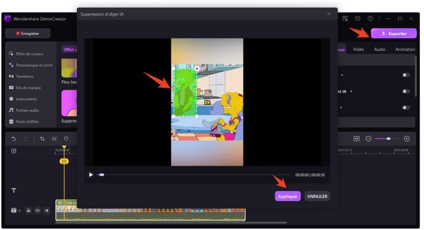 exporter video depuis democreator