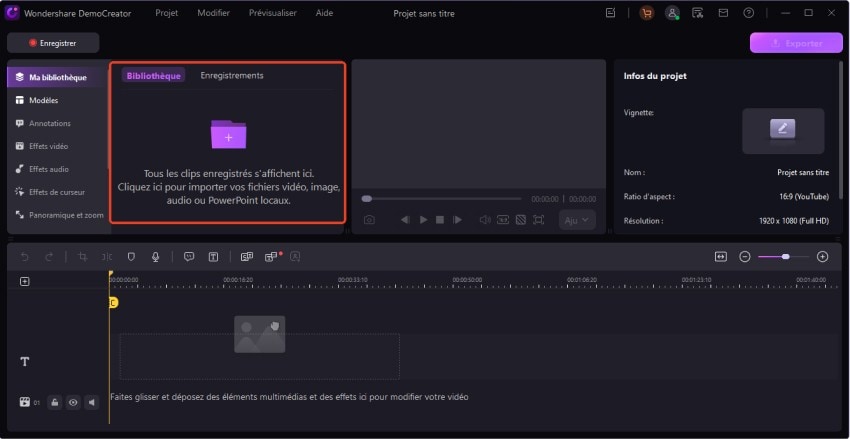 importer video sur democreator