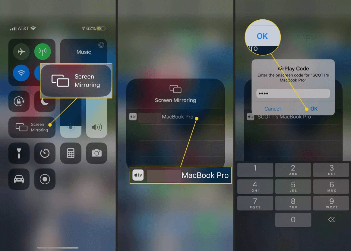 Écran iPhone partagé sur Mac avec Reflector