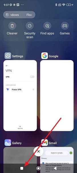press the button on screen