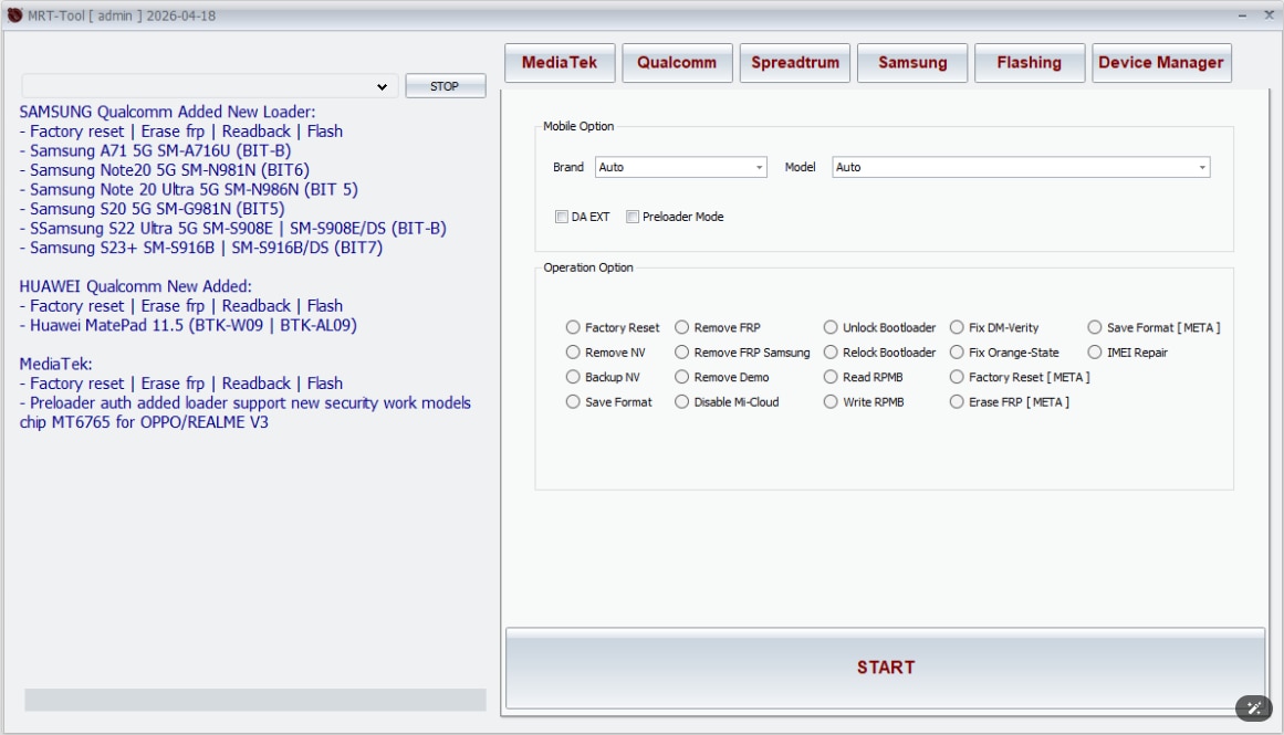 sélectionnez une catégorie appropriée MTR frp tool