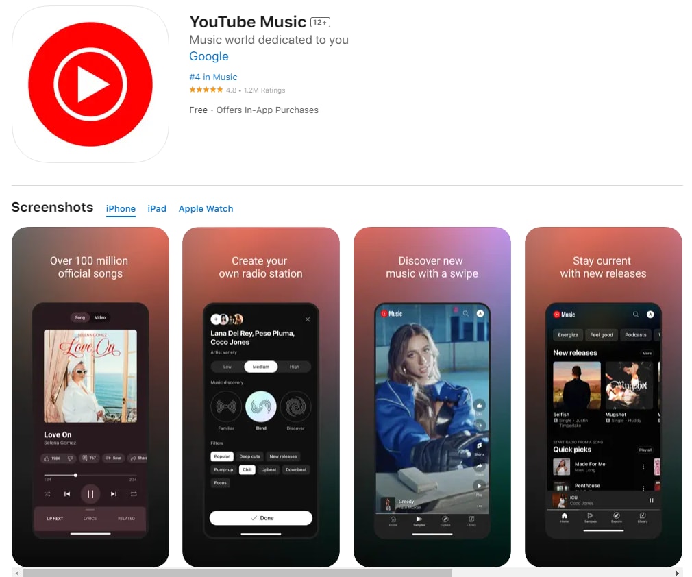 télécharger des la musique sur l'iphone avec Youtube Music