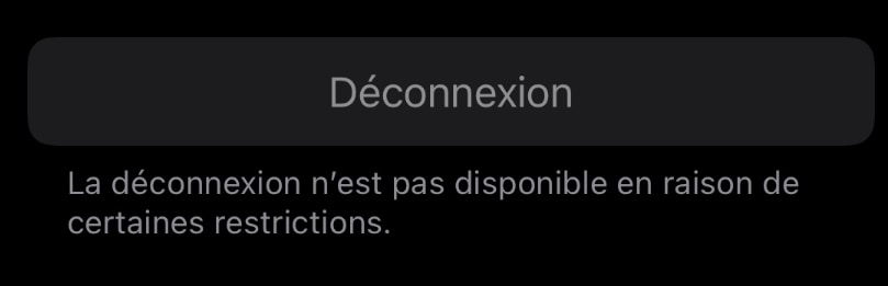 Me déconnecter de mon compte Apple impossible