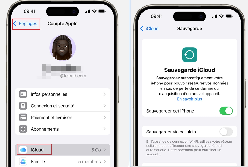 sauvegarder iPhone sur iCloud