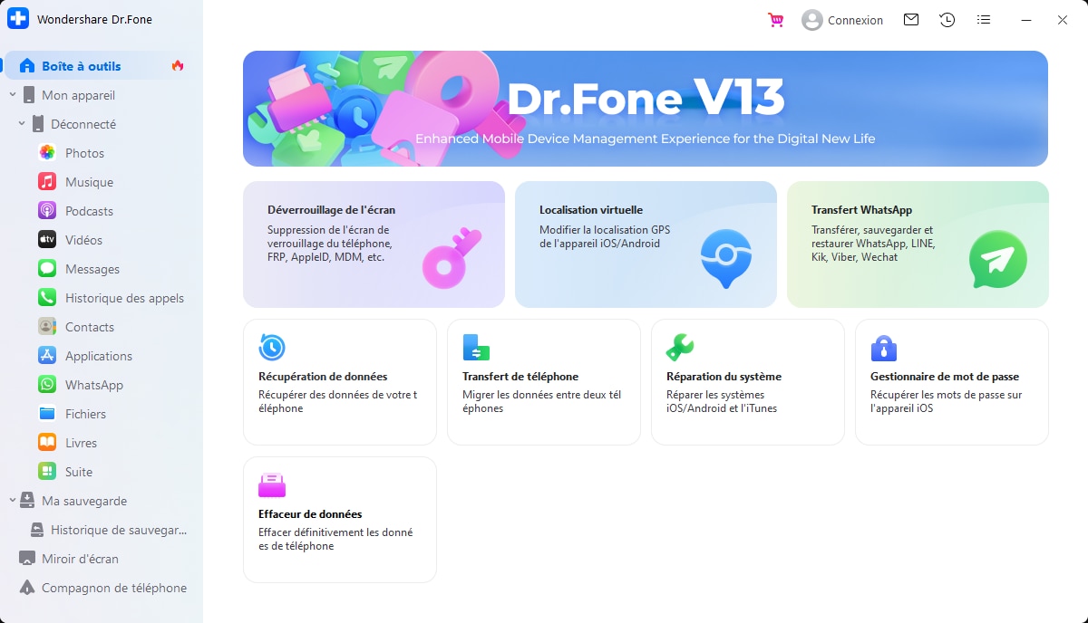 drfone de wondershare pour windows et mac 