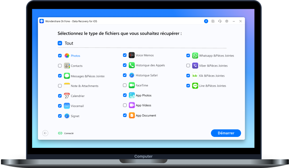 récupérer les données de l'iphone