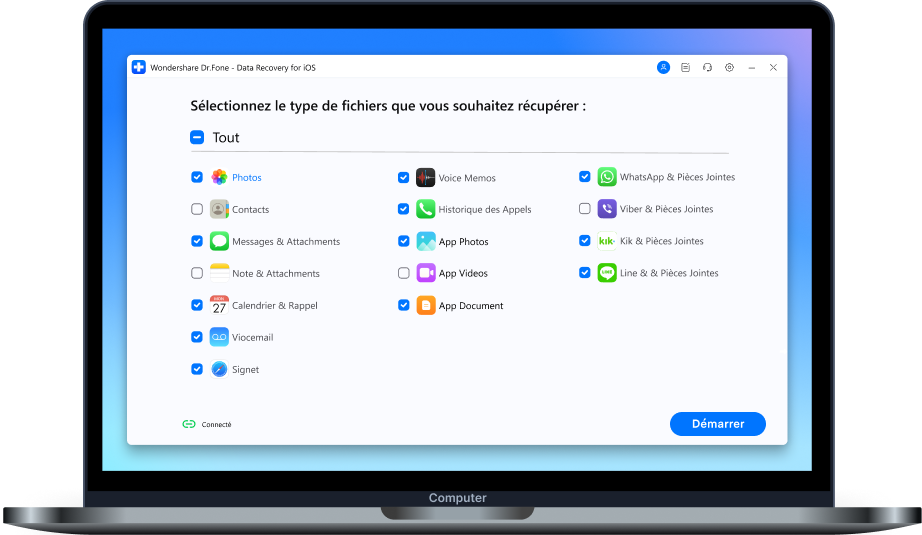 Restaurer les données à partir de la sauvegarde iTunes
