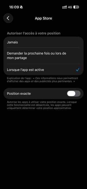 vérifier la localisation GPS des applications