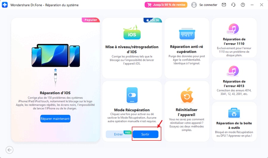 choose the system repair tool