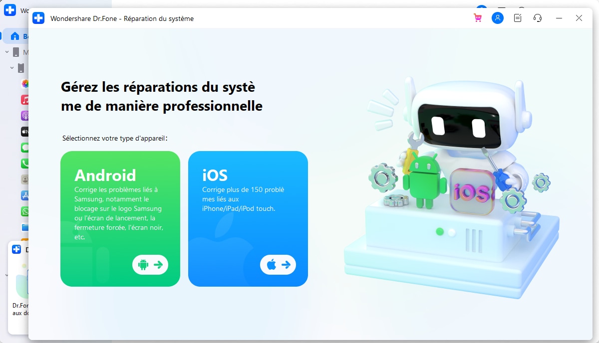 sélectionner le type d'appareil