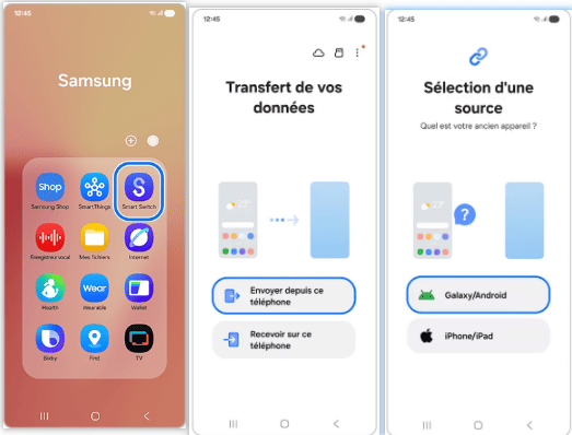 transfert des donnee wiko vers samsung avec smart switch