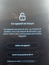 message d'erreur - Cet appareil est bloqué Xiaomi Redmi 