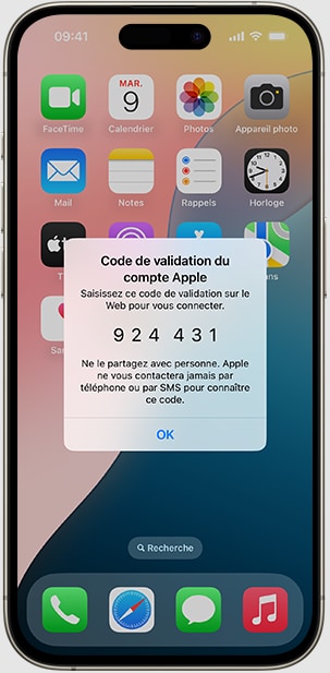 Obtenir un code de validation si aucun accès a votre iPhone