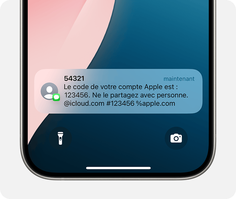 Faire vérifier mon identifiant Apple par SMS avec un code de validation