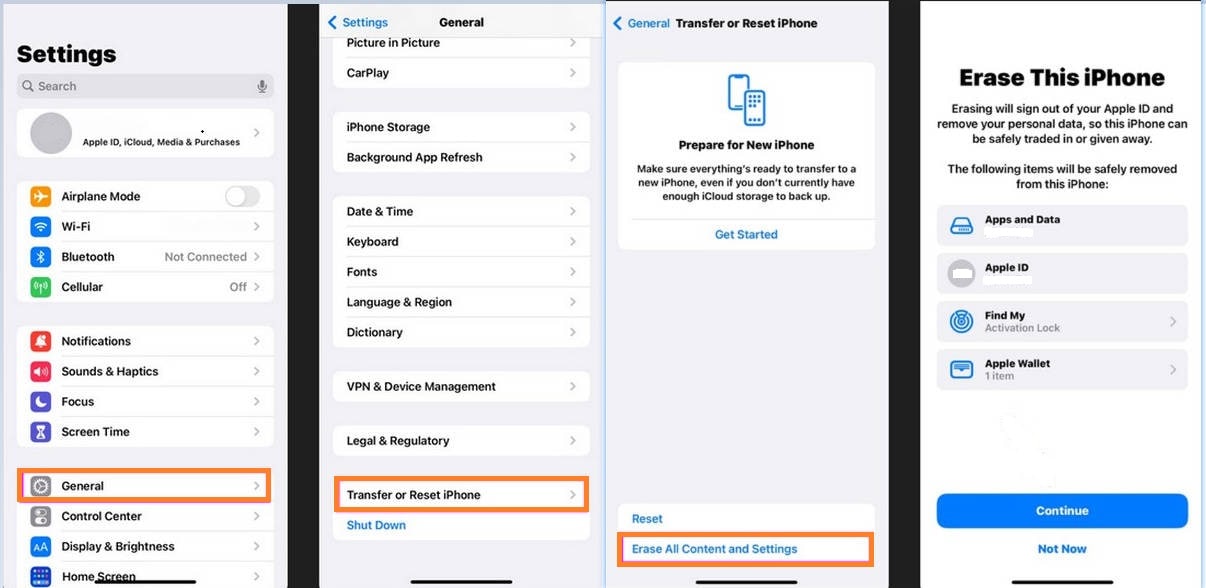supprimer l'identifiant Apple de l'ancien propriétaire