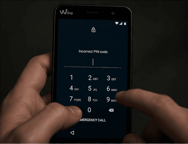 wiko code pin incorrect