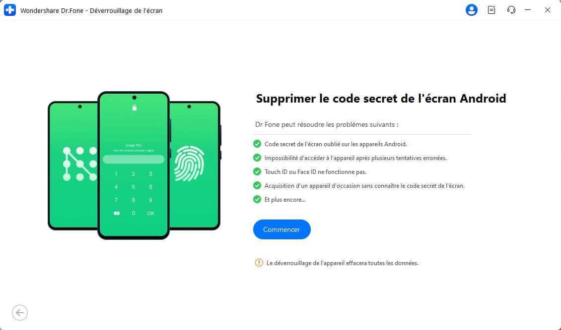 commencer à supprimer l'écran de verrouillage d'android