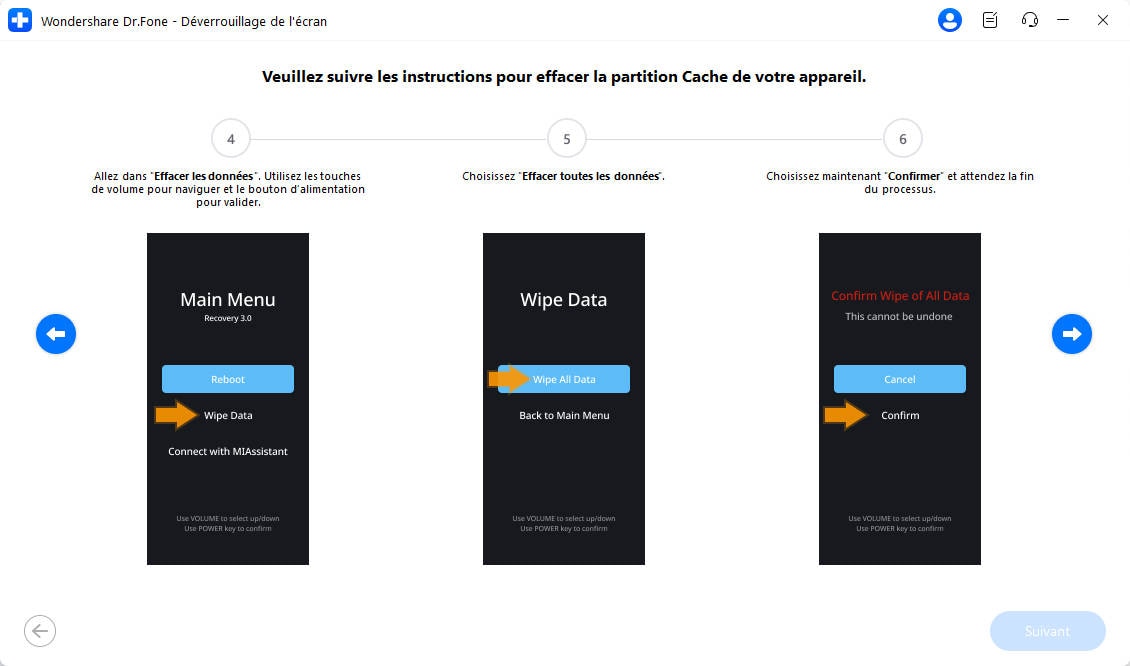 enter the mode to unlock