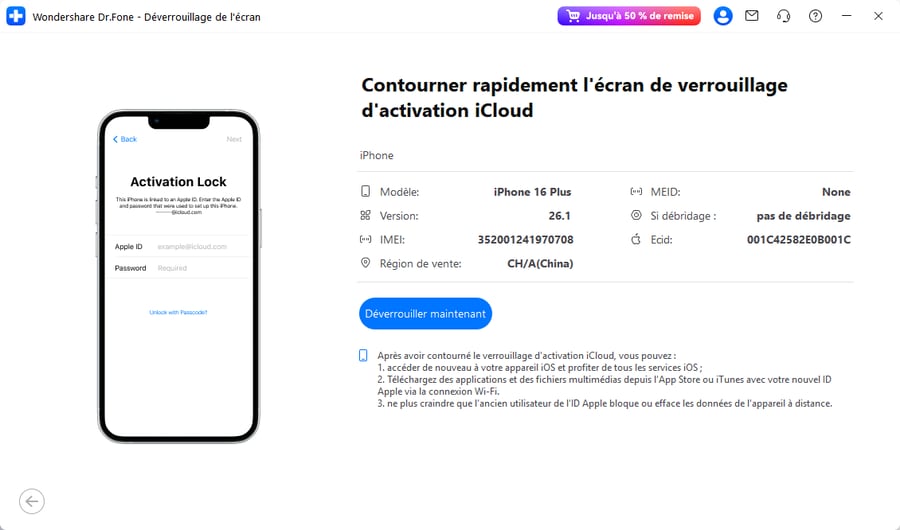 start process of bypassing activation lock