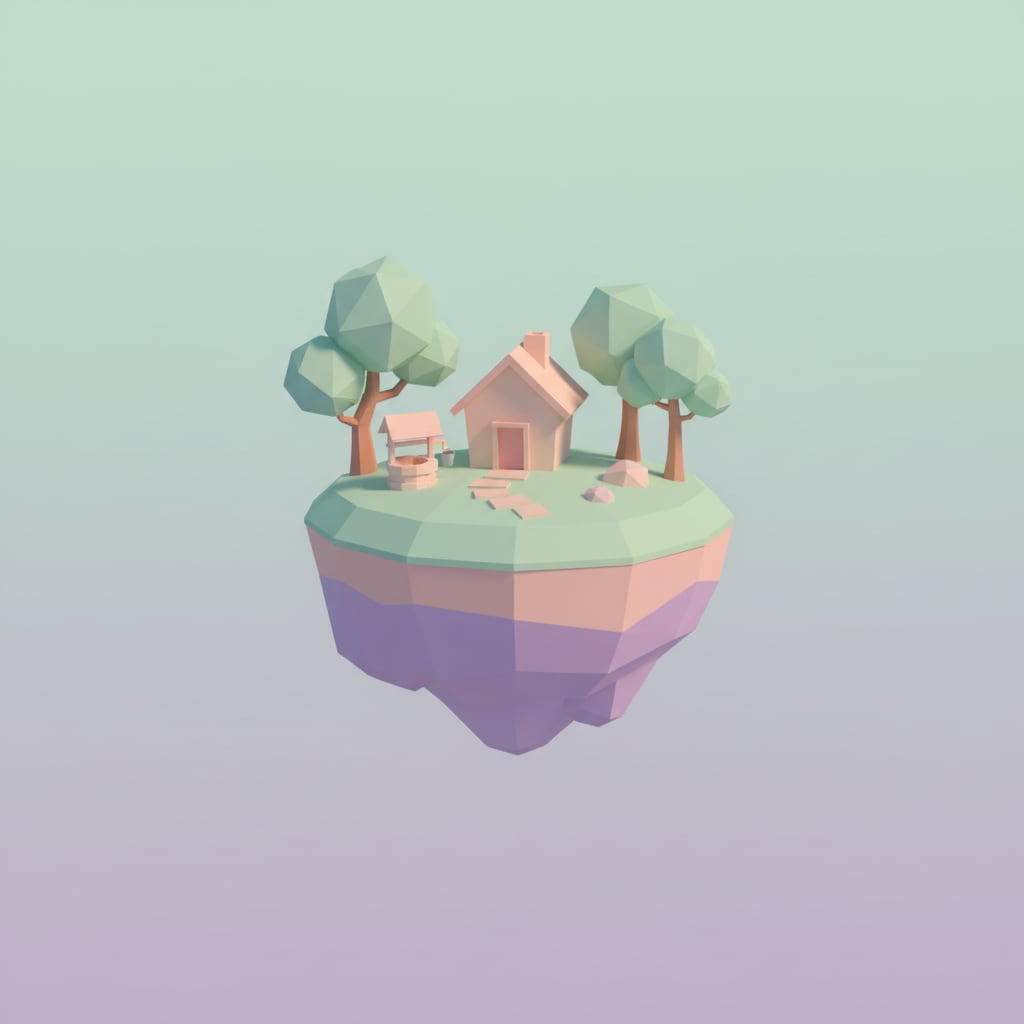 ile-flottante-low-poly