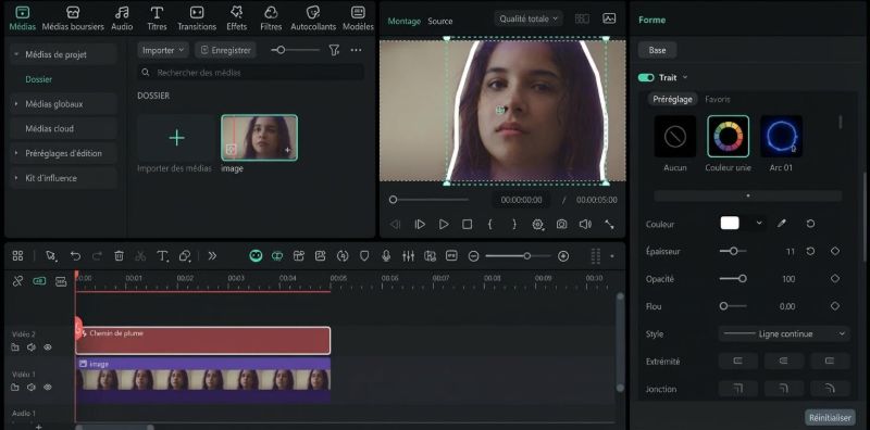 style outline in filmora