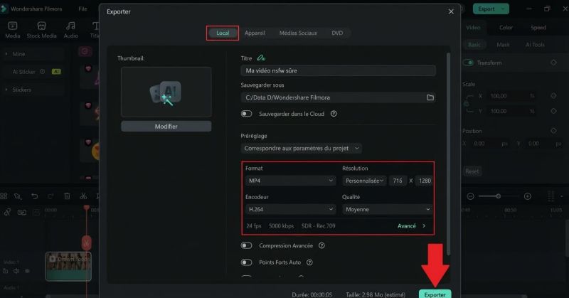 Enregistrer et exporter votre vidéo