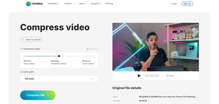 compresser-vidéo-en-ligne-avec-invideo