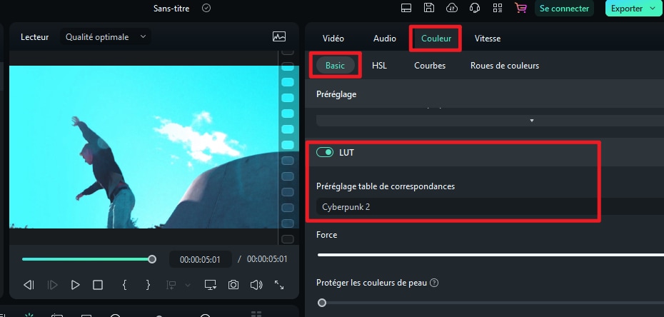 Améliorer la qualité vidéo : LUT 3D