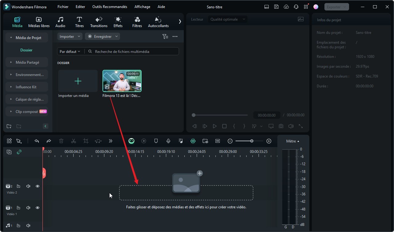 filmora-ajouter-sur-timeline