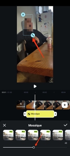 filmora-android-déplacer-carré-floutage