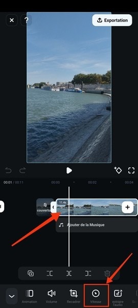 filmora-app-cliquer-sur-vitesse