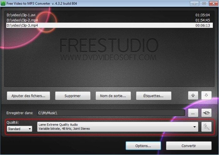 freevideo-to-mp3-converter-choisir-qualité