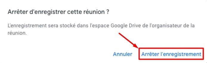 google-meet-arrêter-enregistrement