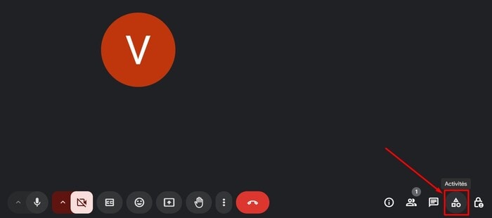 google-meet-cliquer-icône-activités
