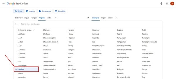 google-translate-sélection-langue-source