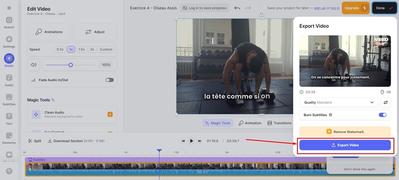 exporter-vidéo-sous-titré-veed.io