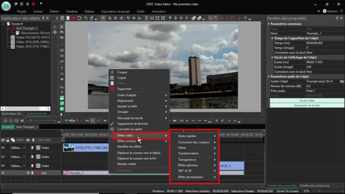vsdc ajouter effets