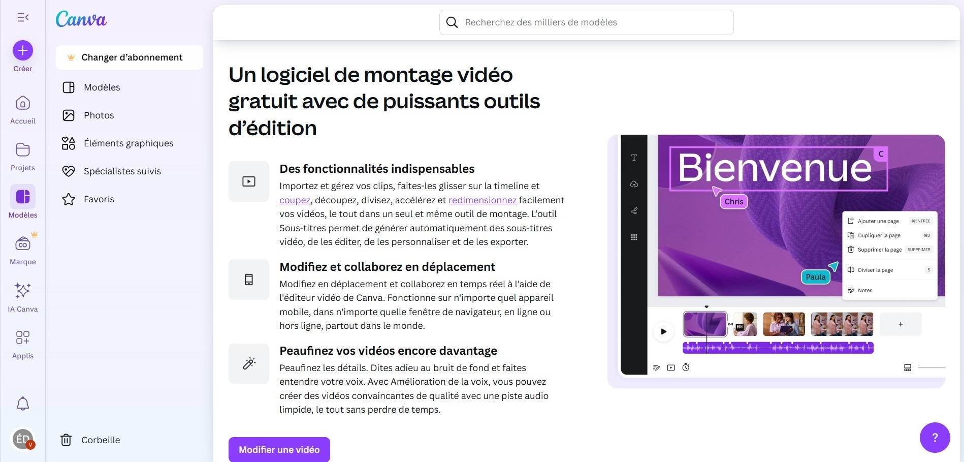 canva montage video en ligne gratuit