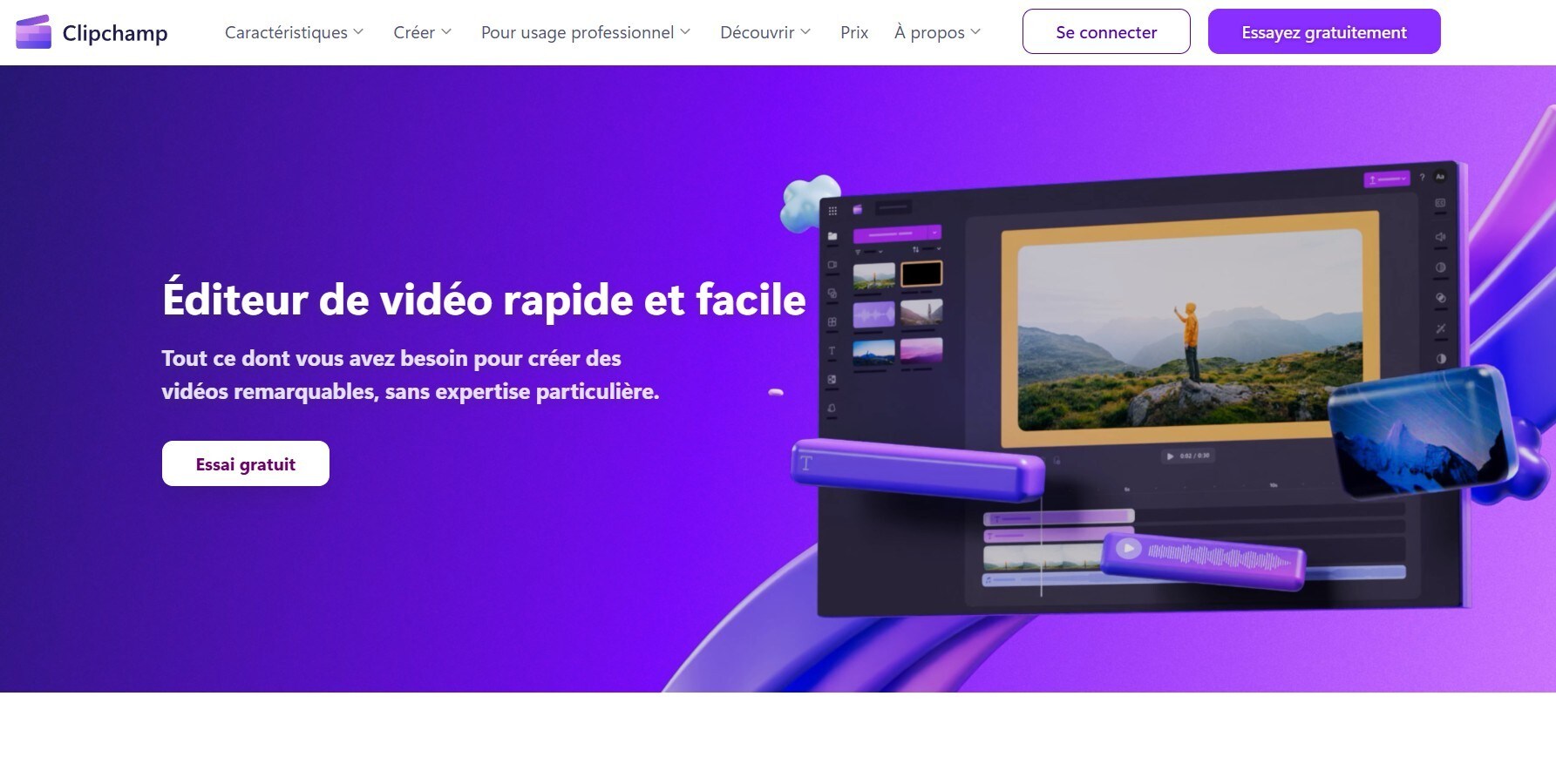 clipchamp montage video en ligne gratuit