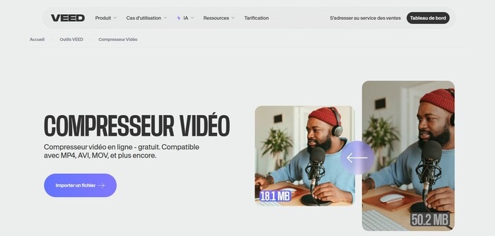 compresser vidéo veed.io