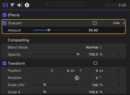 effets sur final cut Pro x