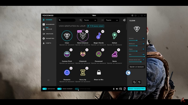 effets sur voicebox