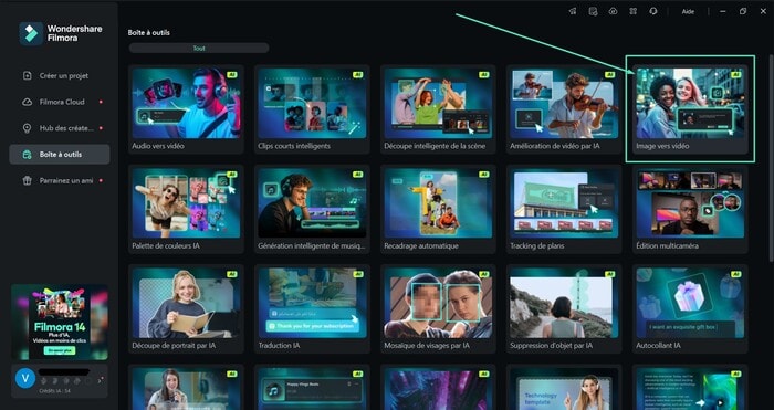 filmora cliquer image vers vidéo