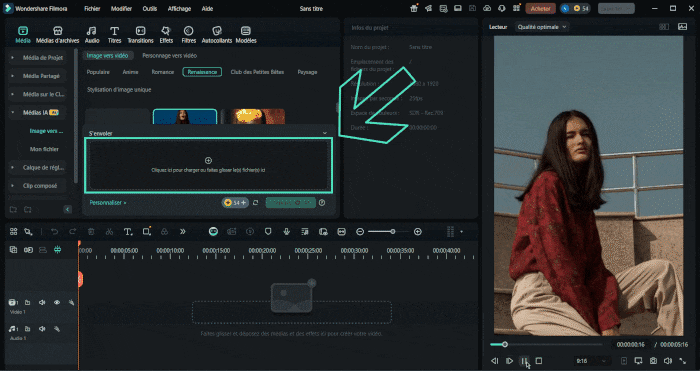 filmora importer image vers vidéo