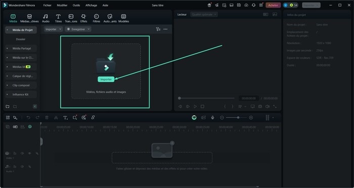 filmora importer image ou vidéo