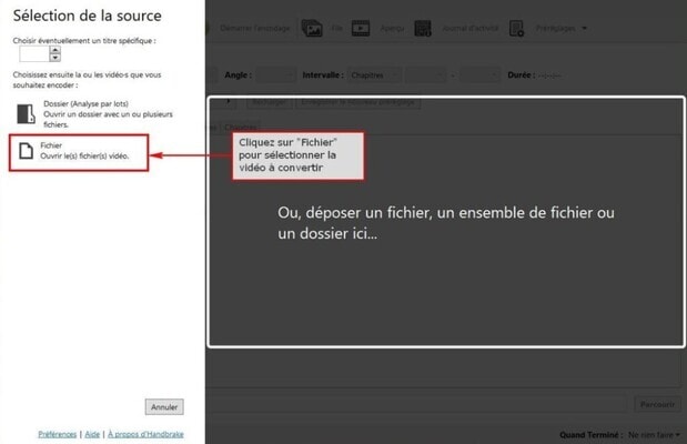 importer vidéo handbrake