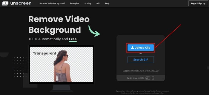 importer vidéo unscreen