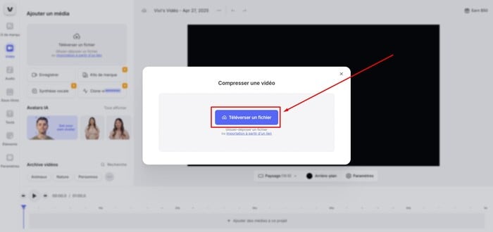 importer vidéo veed.io