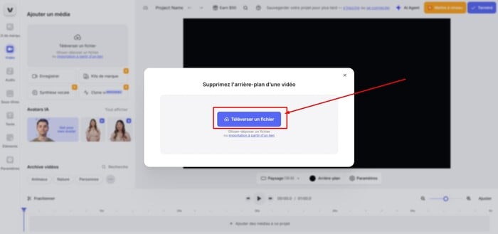 importer vidéo veed.io